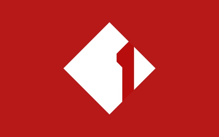 Roter Hintergrund mit weißer Raute, rotem Ausschnitt und Ö1 Kulturjournal LIVE essence.
